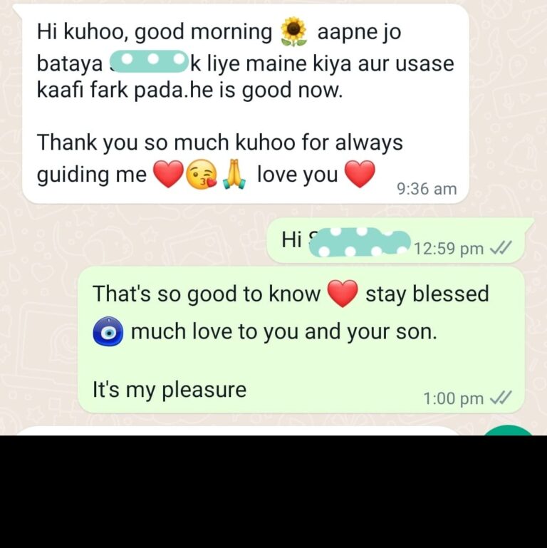 Client message for Kuhoo R Gupta